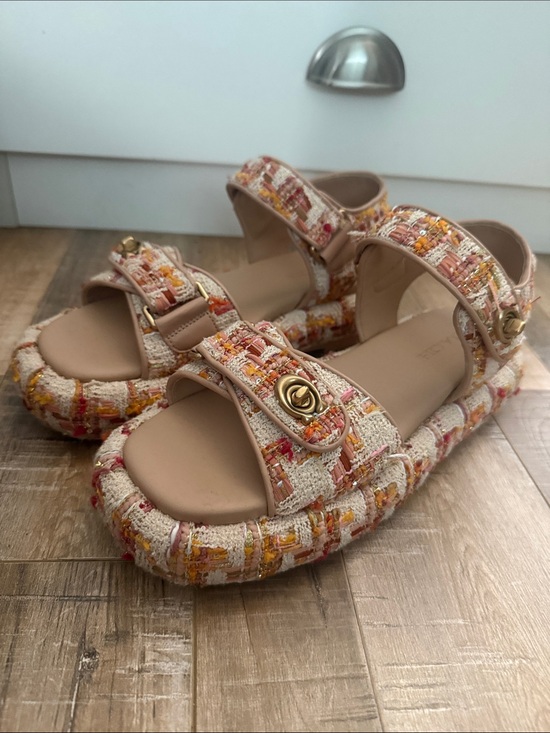 Coach Shoes - Coach Tweed Multicolor Pink and Cream women’s ' Sandals